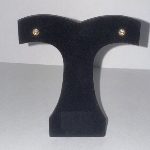 5 Mm Round Topaz Yellow Cz And Sterling Post Earrings - Picture 6 of 15